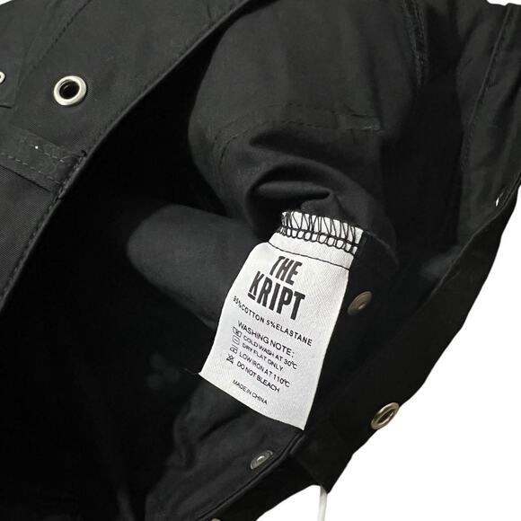 NWT The Kript Zani Black & Silver Hardware Wide Leg Low Waisted Cargo Pants S - Picture 5 of 5